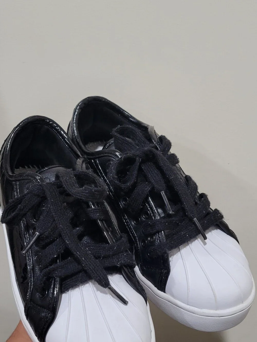 Kids Black and White Shell-Toe Sneakers - Classic Casual Style Pastry POP Tart🩰